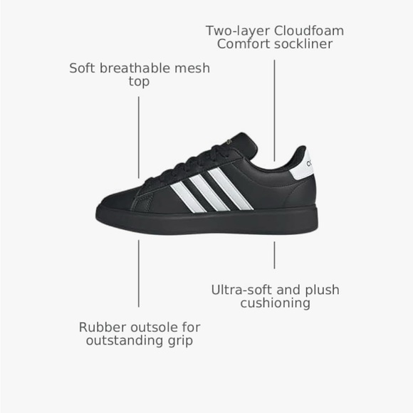 adidas Shoes - PRICE JUST LOWERED - FIRM ❤️Adidas Black and White Cloudfoam Sneakers